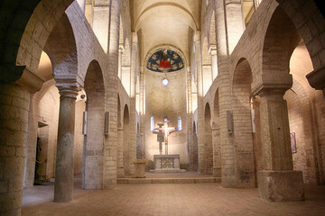Spoleto, church of Sant'Eufemia, interior of the building - 492211433