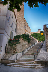 Spoleto, staircase leading to the cathedral square - 492211462
