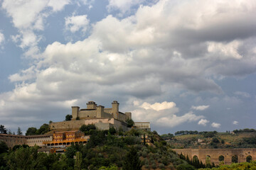 Fototapeta na wymiar Rocca di Spoleto, fortress, pope