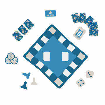 Collection of pieces/chips/coins/cards for board games