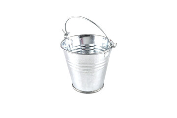 Metal bucket isolated on white