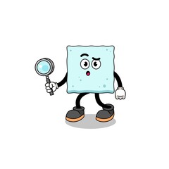 Mascot of sugar cube searching