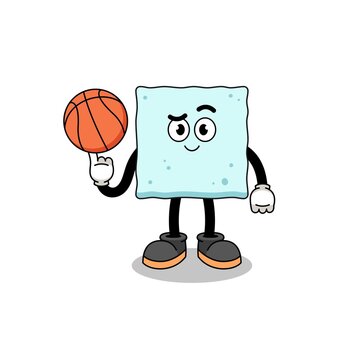 sugar cube illustration as a basketball player