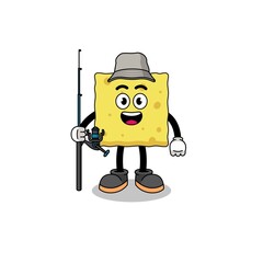 Mascot Illustration of sponge fisherman