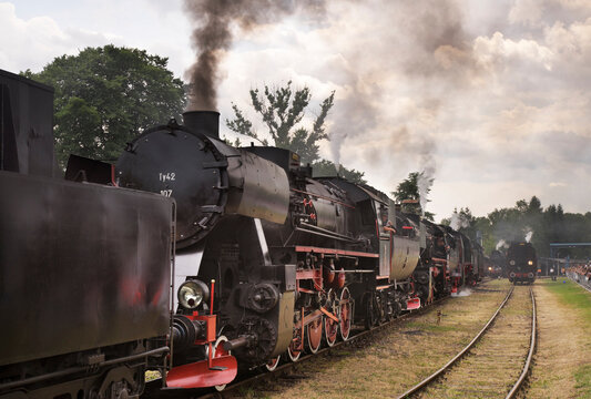Railway skansen in Chabowka. Poland