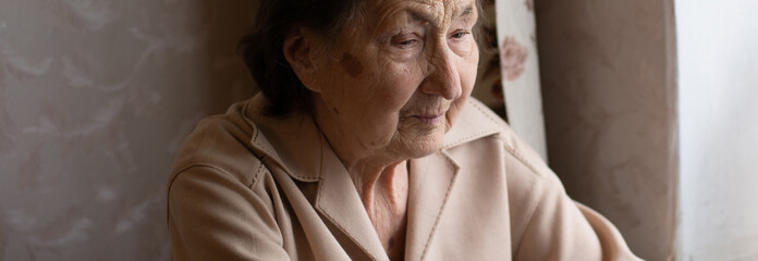 Very elderly woman happily holding a laptop