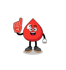 Cartoon mascot of blood number 1 fans