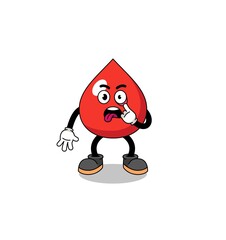 Character Illustration of blood with tongue sticking out