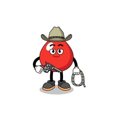 Character mascot of blood as a cowboy