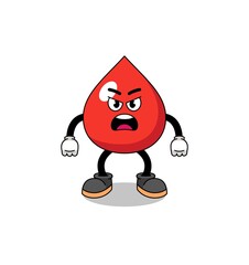 blood cartoon illustration with angry expression