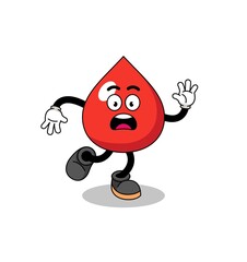 slipping blood mascot illustration