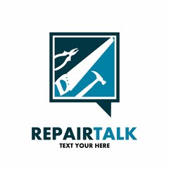 Repair talk vector logo template. This design use chat symbol. Suitable for repair business.