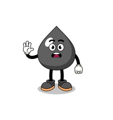 oil cartoon illustration doing stop hand