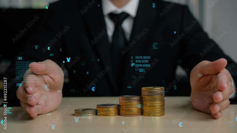 Poster conceptual business dashboard for financial data analysis . 3d render computer graphic .