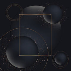 Obraz premium Golden black abstract background