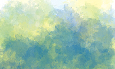 Fototapeta na wymiar blue yellow sky gradient watercolor background with cloud texture