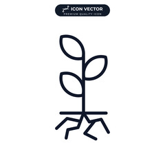 root botany icon symbol template for graphic and web design collection logo vector illustration