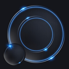 Shinning blue ring background
