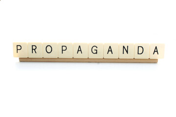 The word Propaganda isolated on a white background with copy space. Fake news concept - 492218635