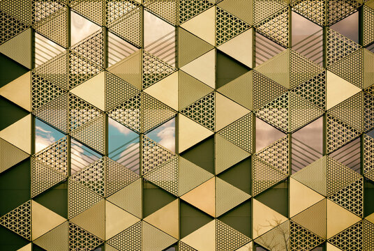 architecture of geometry at glass window