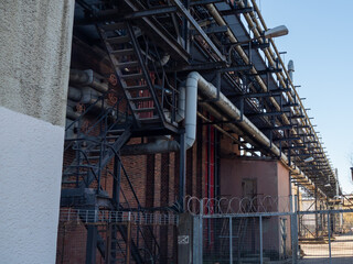 Industrial Zone. Thermal power station. Close up.