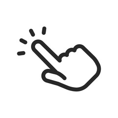 Hand clicking icon. Finger pointer pictogram. Click tap vector symbol.