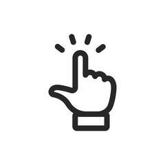 Hand clicking icon. Finger pointer pictogram. Click tap vector symbol.