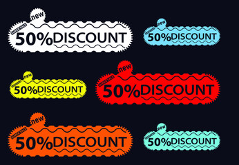 50 percent off new offer logo and icon design template