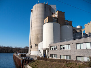Industrial Zone. Thermal power station. Close up.