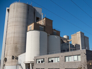 Industrial Zone. Thermal power station. Close up.