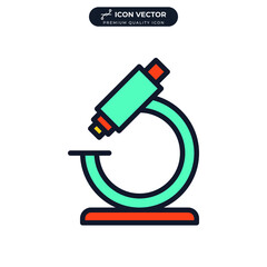 microbiology microscope icon symbol template for graphic and web design collection logo vector illustration