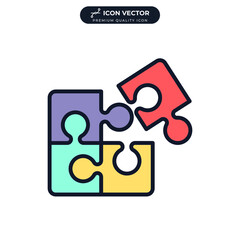 puzzle logic icon symbol template for graphic and web design collection logo vector illustration