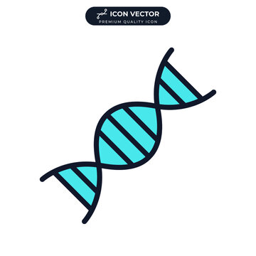 dna helix genetics icon symbol template for graphic and web design collection logo vector illustration