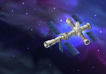 Naklejka premium Realistic Spacecraft Illustration