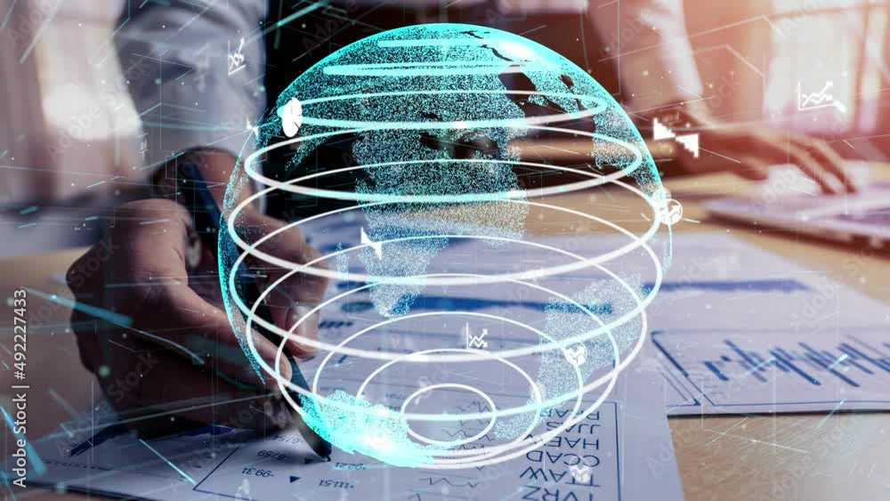 Poster conceptual business dashboard for financial data analysis . 3d render computer graphic .