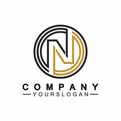 Letter N circle Concept Logo Vector Design Template
