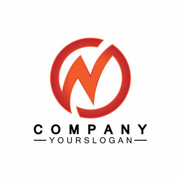 Letter N circle Concept Logo Vector Design Template