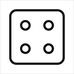 Dice cube icon, casino game. Black icon vector illustration on white background.