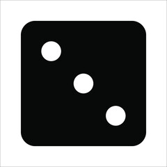 Dice cube icon, casino game. Black icon vector illustration on white background.