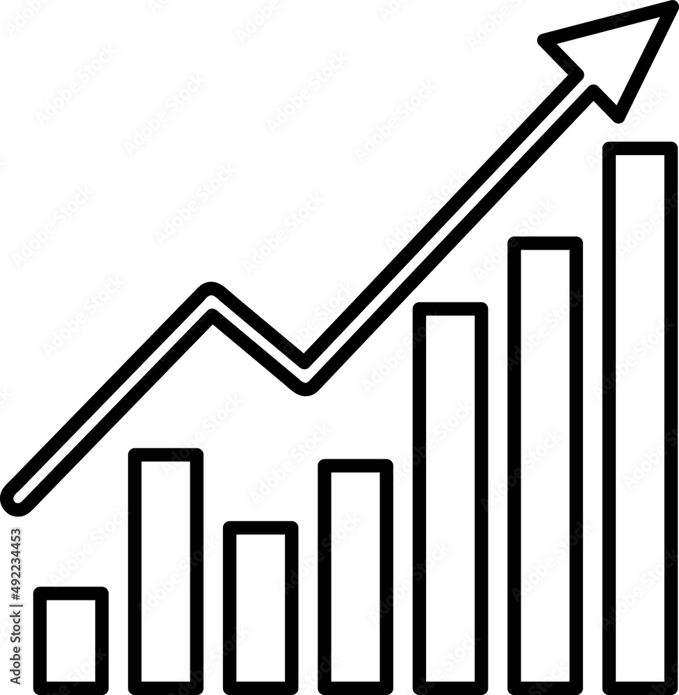 Poster growing graph icon. chart icon. diagram icon on white background..eps