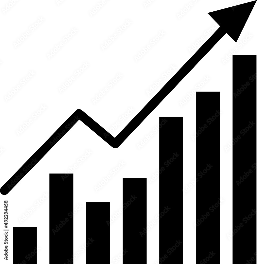 Poster growing graph icon. chart icon. diagram icon on white background..eps