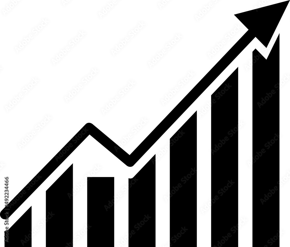 Poster growing graph icon. chart icon. diagram icon on white background..eps