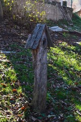 a small wooden house for birds