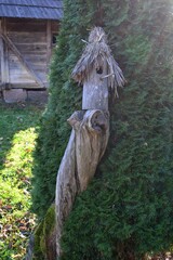 a small wooden house for birds