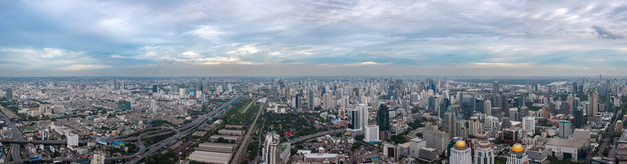 Fototapeta na wymiar Aerial view of Bangkok City, Thailand