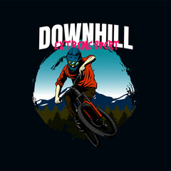 downhill mtb artwork for t shirt design