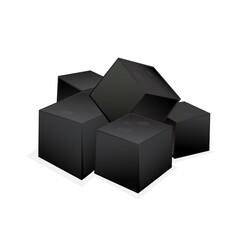 Grass jelly isolated on white background. Vector illustration of sweet dessert concept