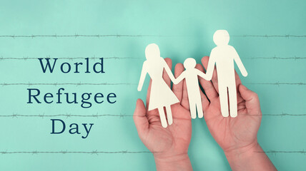 World refugee day, Immigration from Ukraine, asylem seekers, immigrants, silhouette of a family...