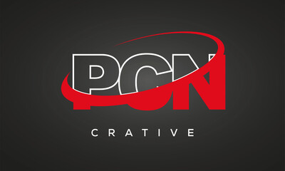 PCN creative letters logo with 360 symbol vector art template design - obrazy, fototapety, plakaty