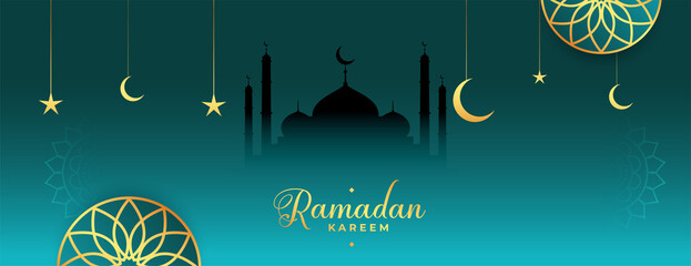 ramadan kareem muslim festival wishes banner design